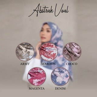 Bisa Cod Hijab Segiempat Voal  Abstrak Bahan  Voal  Motif 