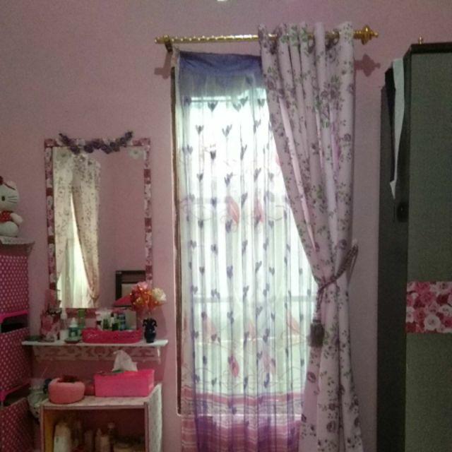 Gorden Shabby Chic/ungu/tirai/jendela/pintu/rumah/minimalis/terbaru/terlaris