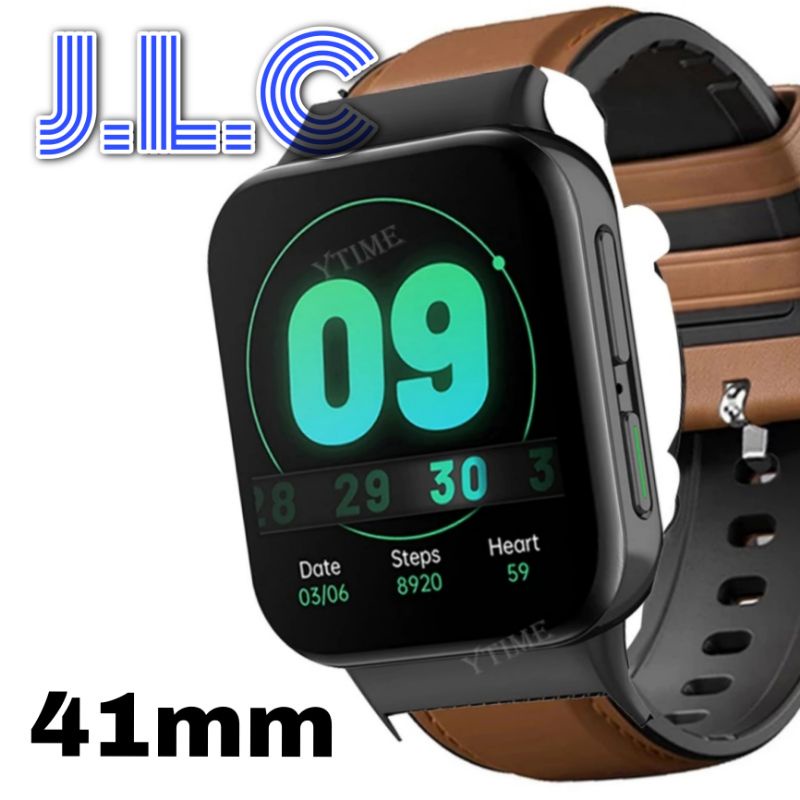 Strap Kulit Leather Rubber Silicone Silikon Watch Band Tali Jam Tangan Oppo Watch 41mm Acc Jam Tanga