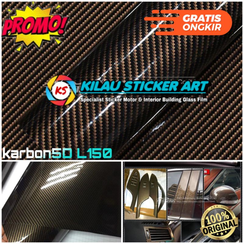 Stiker Karbon5D/Kevlar Hitam Stiker Skotlet Motor Karbon Kevlar/5D