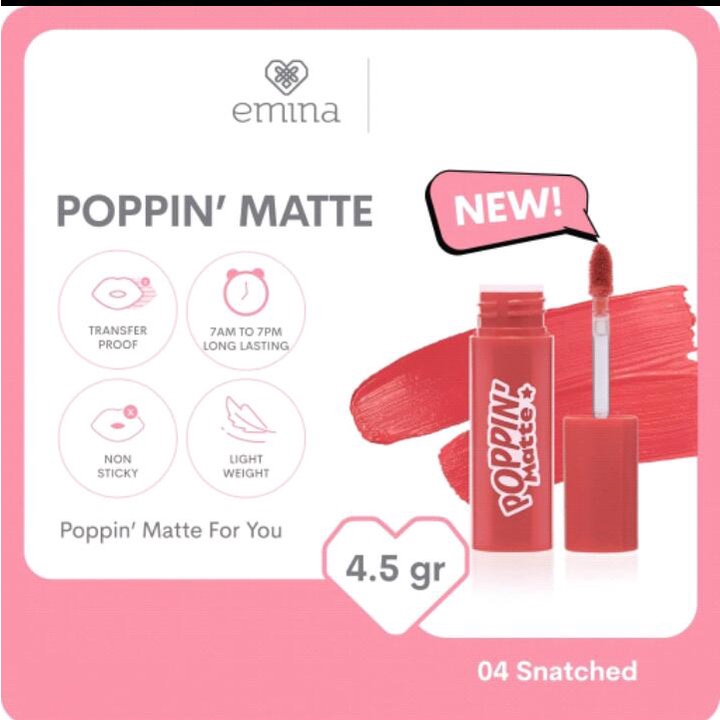 EMINA POPPIN MATTE LIPCREAM NEW PRODUCT