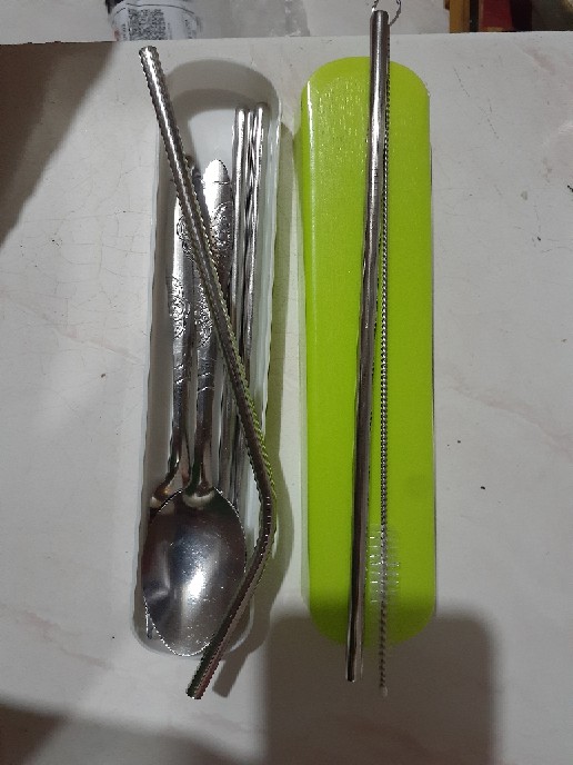 Sedotan Stainless Steel Straw Besi Lurus Murah