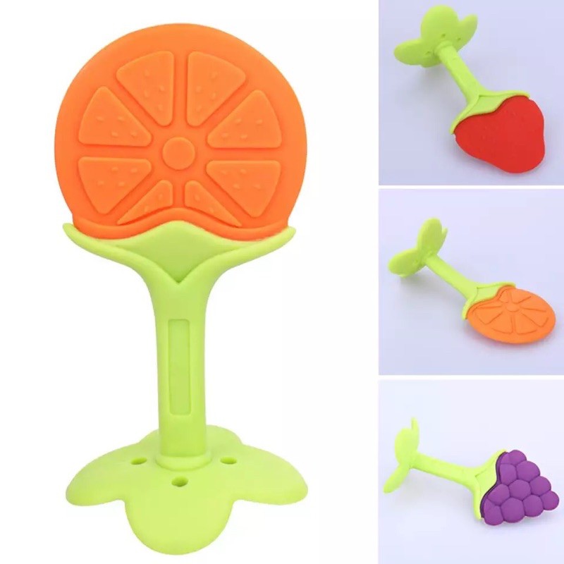 Mainan Gigitan Bayi Silikon Buah Baby Teether Rattle Fruits Silicon