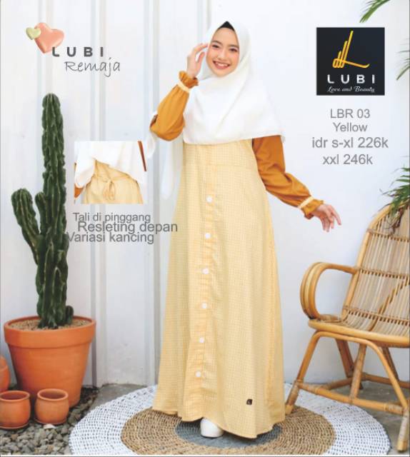 Gamis Remaja LBR 03 Yellow By Lubi
