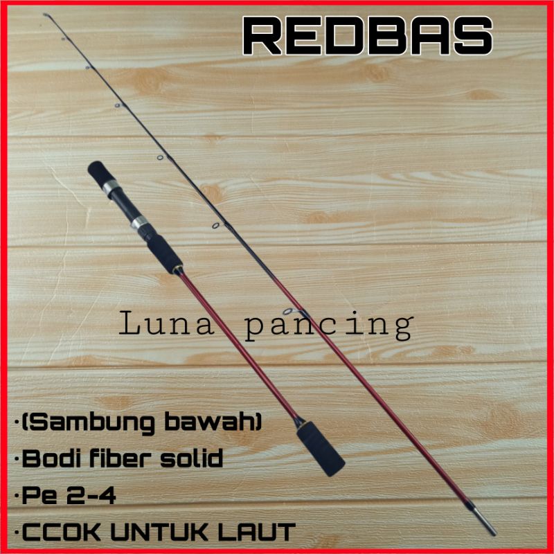 joran pancing jigging fiber solid redbas 180 cm kuat murah