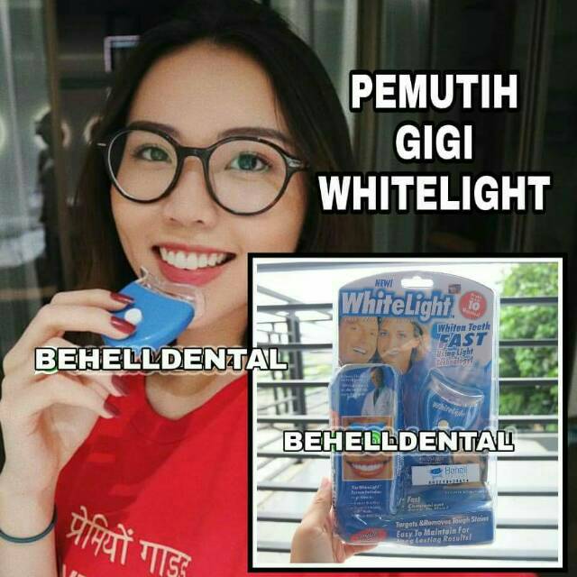 ORIGINAL WHITELIGHT PEMUTIH GIGI GEL LED / White Light Bahan Bleachin Whitening Teeth Penghilang Pembersih Karang Plak Gigi dan Bau Mulut Ampuh