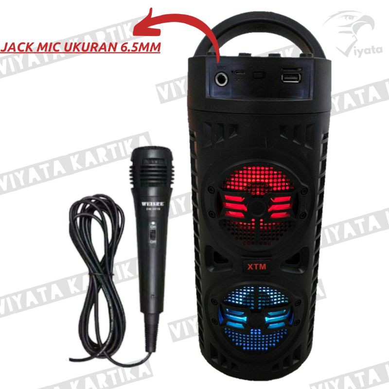 hifi speaker bluetooth doube bass xtm 666 bonus mic karaoke