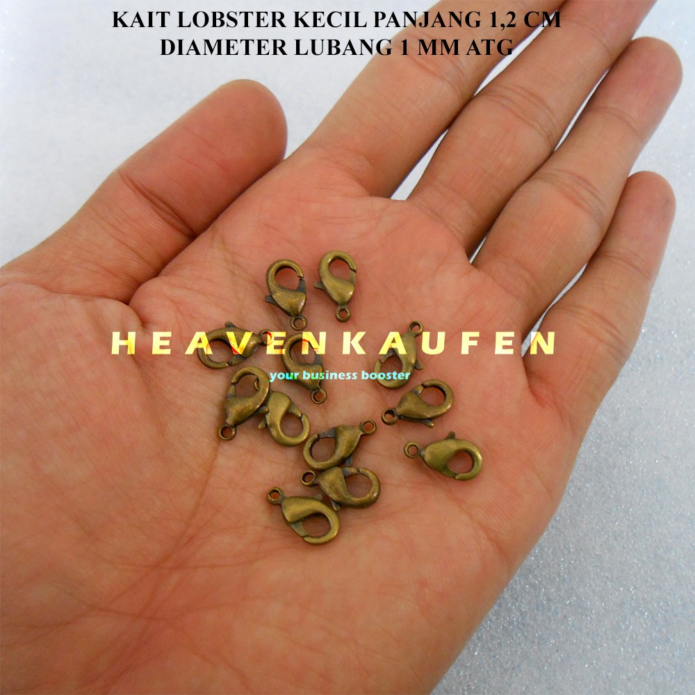 Kokot Udang / Kait Lobster Warna ATG Kecil Panjang 1,2 cm Diameter Lubang 1 mm Harga Per Lusin