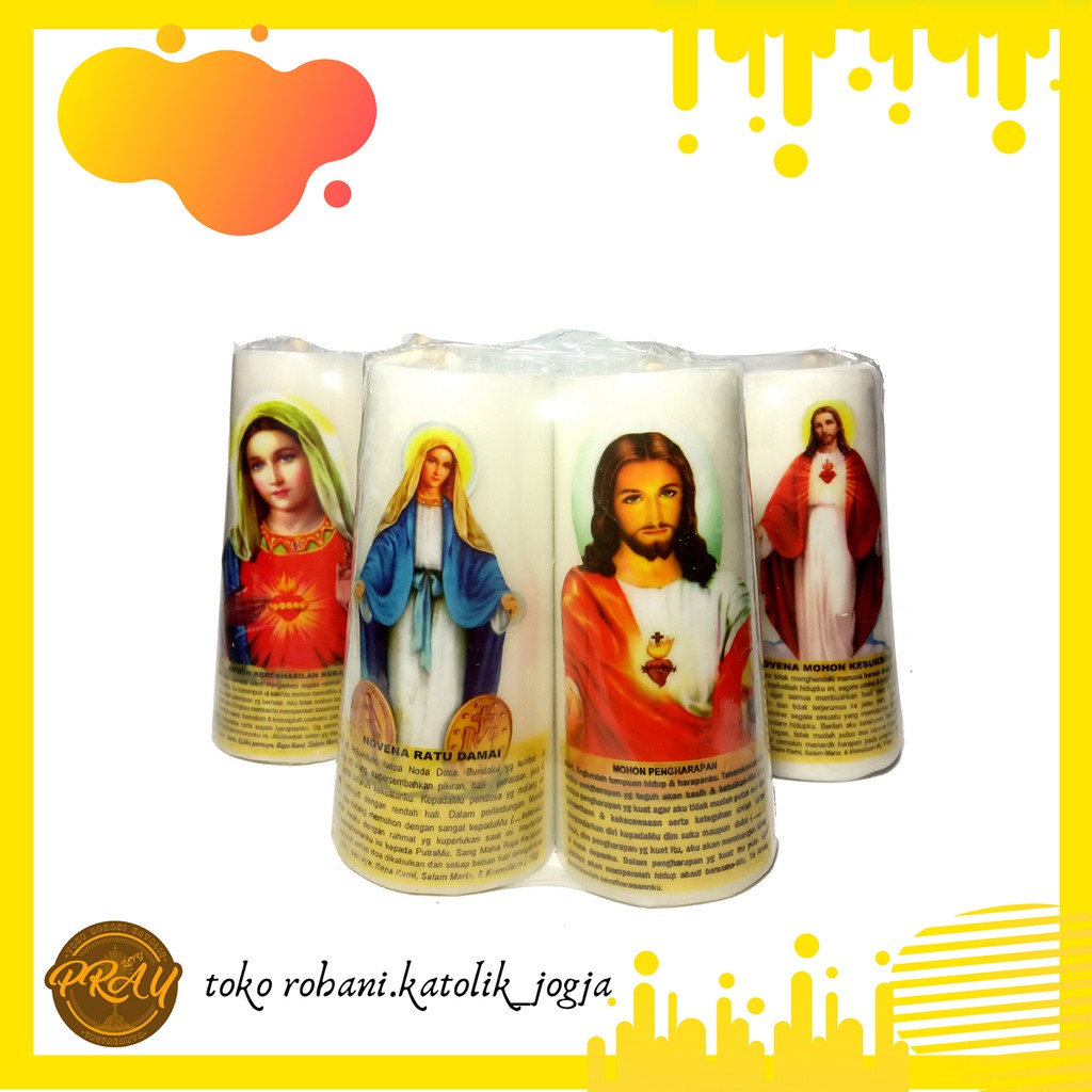 LILIN DOA - LILIN GELAS 12 CM / LILIN DOA KATOLIK / LILIN ALTAR