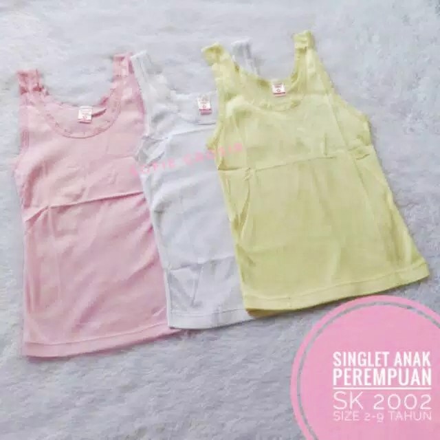 Singlet 100% Katun Anak Perempuan Sorex SK 2002 / Kaos Dalam Anak Cewek Sorex SK2002