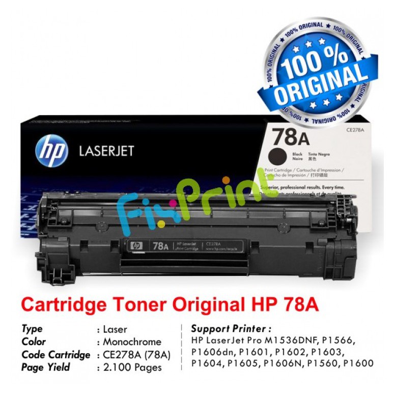 Original Cartridge Toner HP 78A CE278A, Printer HP P1566 P1560 P1600