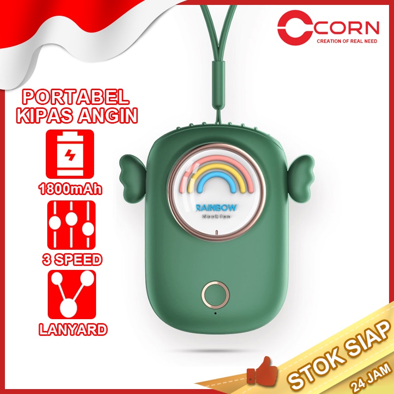 CORN Neck Fan Kipas Angin Protable Mini Gantung Leher Portable USB Charge Sport Fan Mudah Dibawa 【Ready Stock】