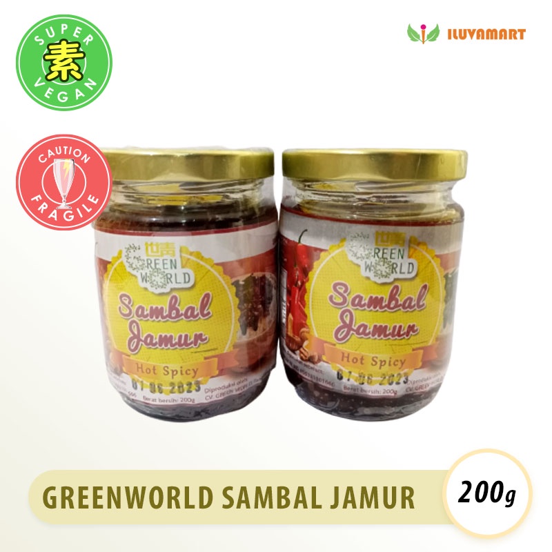 

Green World Sambal Jamur Vegan 200gr Hot Spicy Mushroom