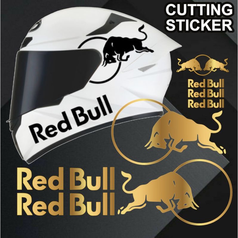 STICKER HELM REDBULL SET STICKER REDBULL VISOR