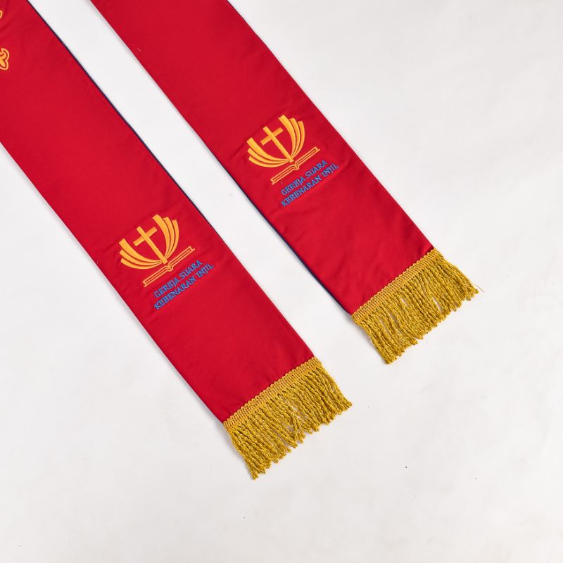 GSKI - Stola Merah Ungu Bordir - Cotton - Jos Miracle Bandung - Miracle - JMB