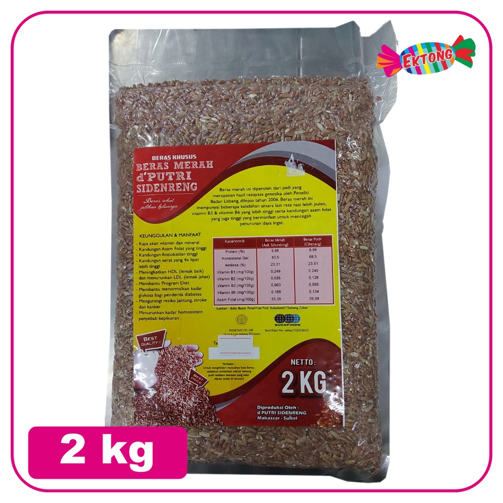 

BERAS MERAH D'PUTRI SIDENRENG 2 KG