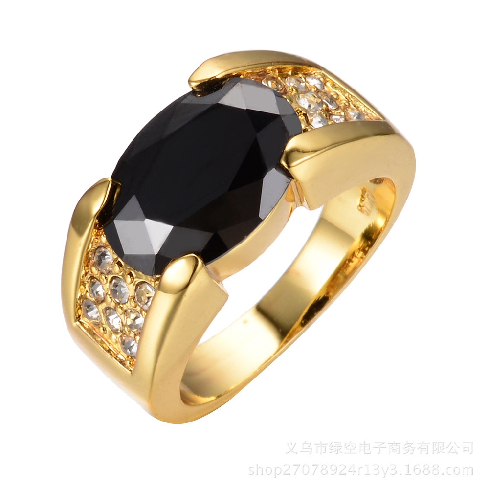  Cincin  Emas Hitam  18k Aksen Kristal Berlian  Imitasi Untuk 