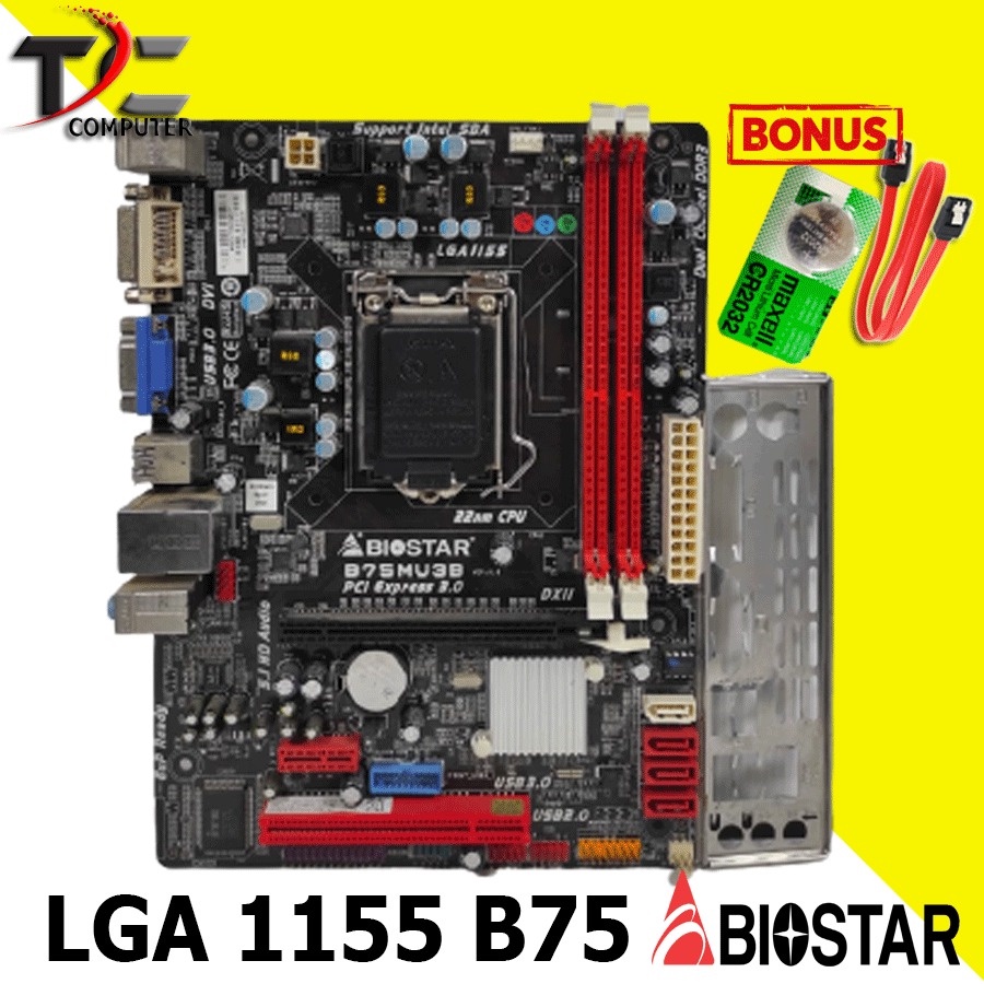 MOBO LGA 1155 B75 2 SLOT RAM - BIOSTAR