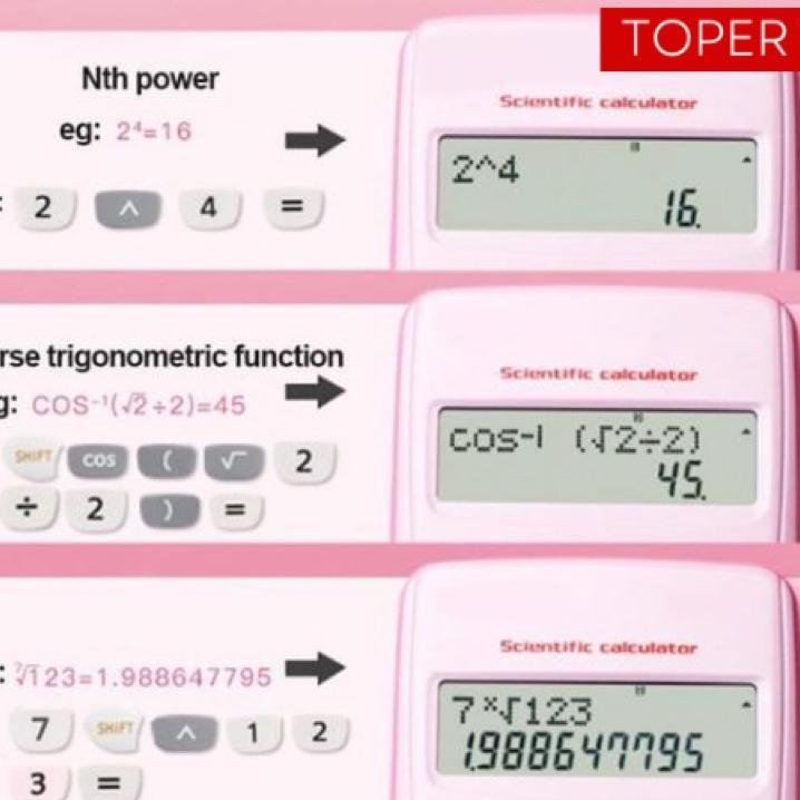 

Paling Diminati! TOPER Kalkulator Scientific Calculator Sin Cos Tan Function Aesthetic Estetik
