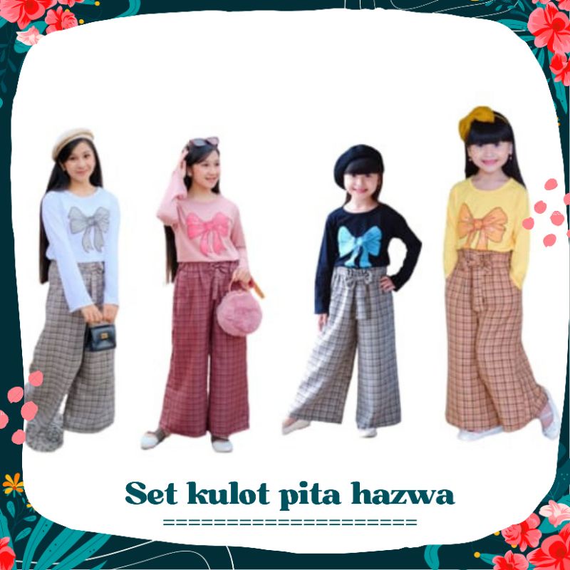 set kulot hazwa pita baju panjang 6-14T