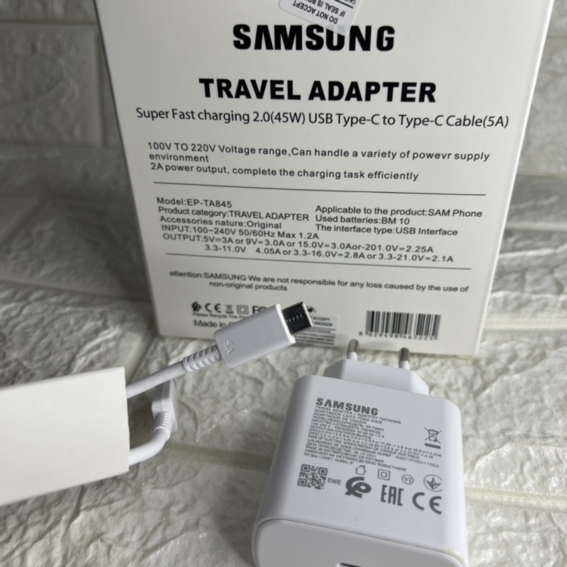 Charger Samsung Original 100% Fast Charging 45W Tipe-C to Tipe-C