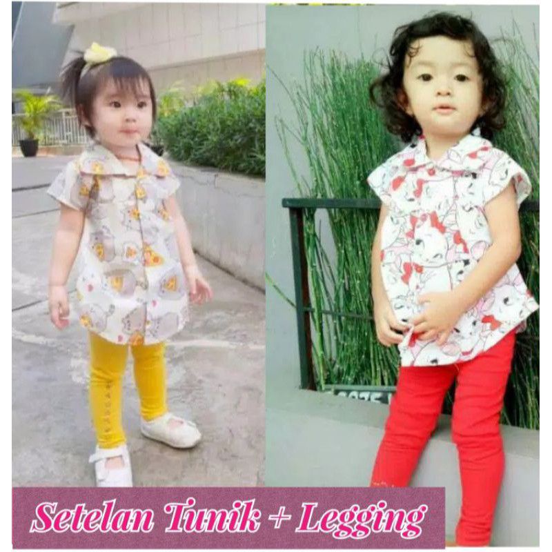 [part 2] Setelan tunik legging anak perempuan 1-6 tahun katun pilih motif SETELAN TUNIK LEGGING KATUN CATRA