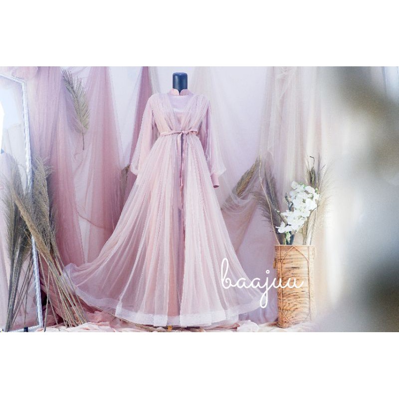 Shofiya Dress Rose Gold (Tanpa Mutiara)