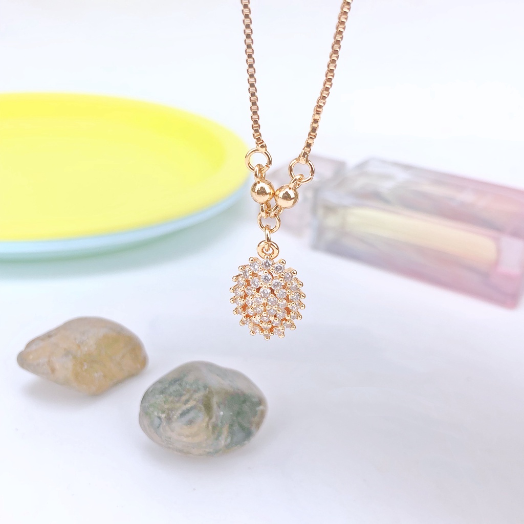 [Fashion Wanita]COD✅ Kalung Wanita Titanium Liontin Kristal Berkilau Fashion Gelang Stainless Steel Aksesoris Anti Karat    Acc032