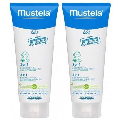 MUSTELA 2IN1 CLEANSING GEL HAIR &amp; BODY WASH 200ML / SABUN SHAMPOO BAYI exp 11/2024 kemasan tube