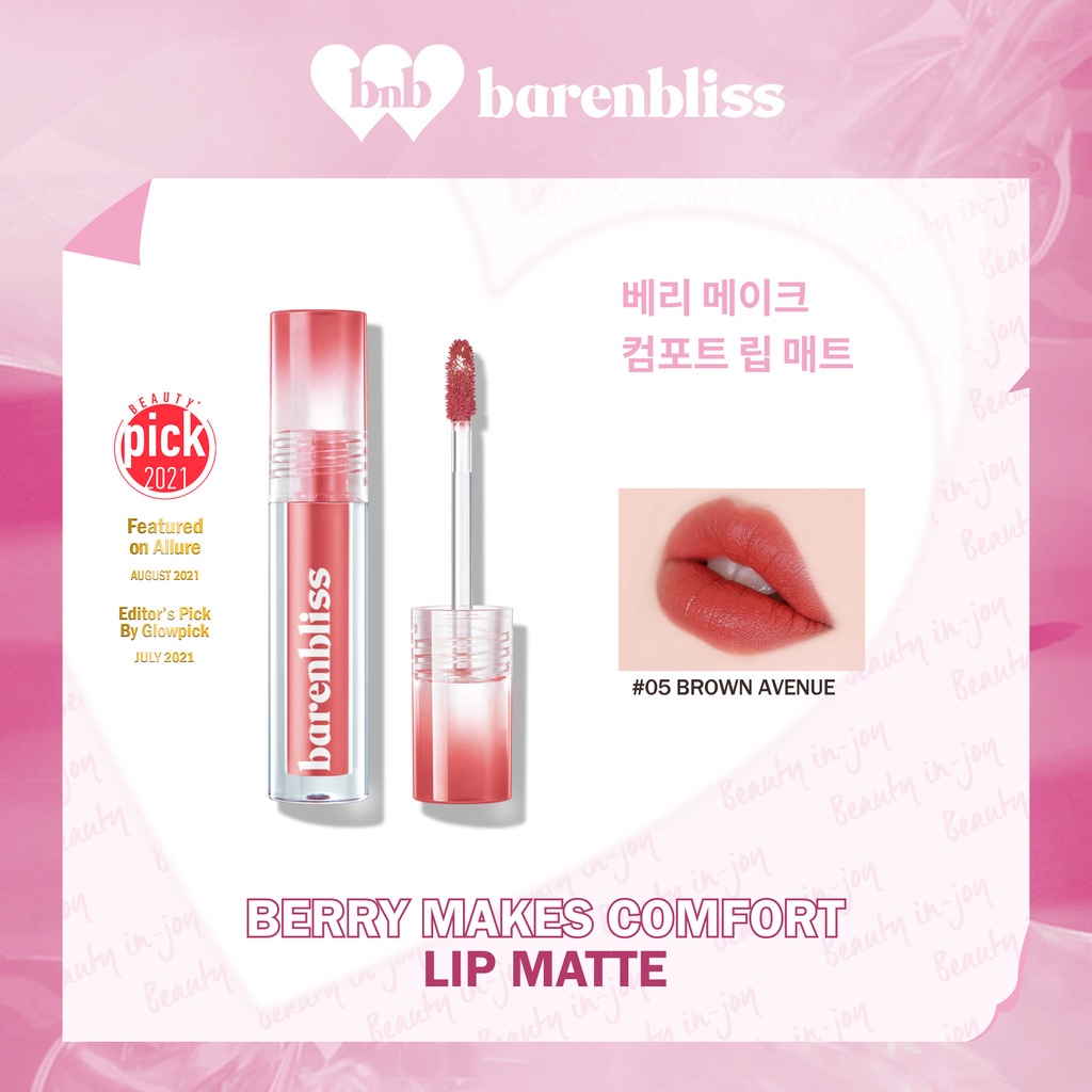 BNB barenbliss Berry Makes Comfort Lip Cream Korea Liquid Lipstik「24H Moisturizing」