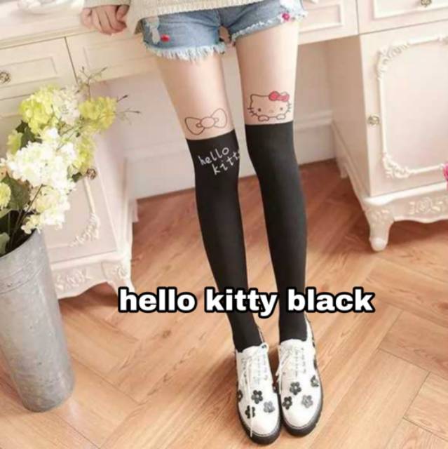 BLACK TATTOO STOCKING / STOCKING ANAK ALA KOREA JEPANG LUCU MURAH IMPORT KEREN / KAOS KAKI HITAM