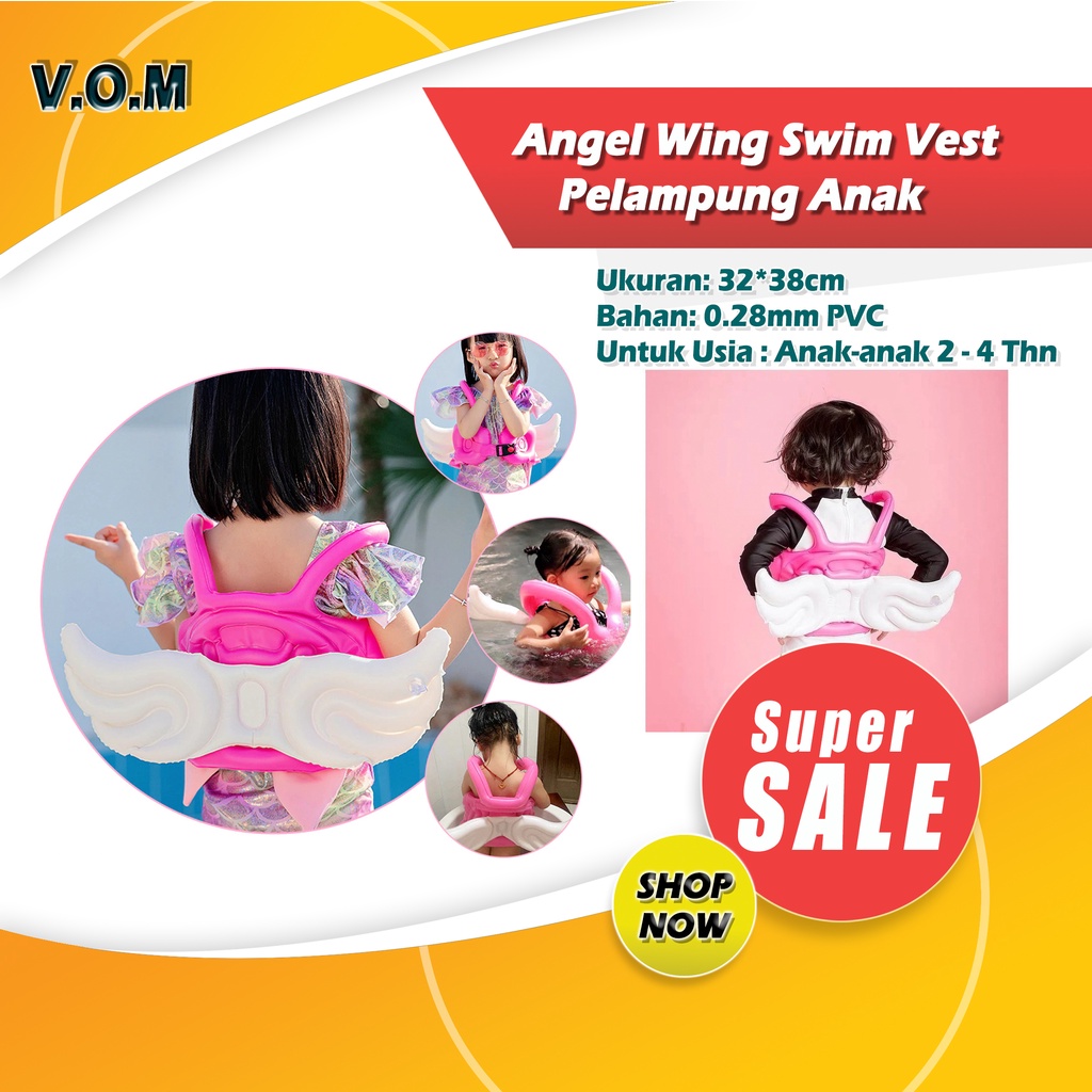 Angel Wing Swim Vest Pelampung Renang Anak Sayap Malaikat 2-4 Thn 0744