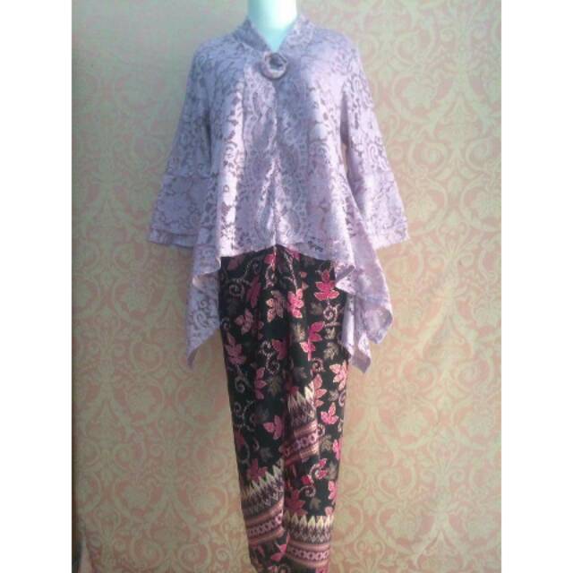 kutubaru kebaya atasan brukat kekinian modern ungu