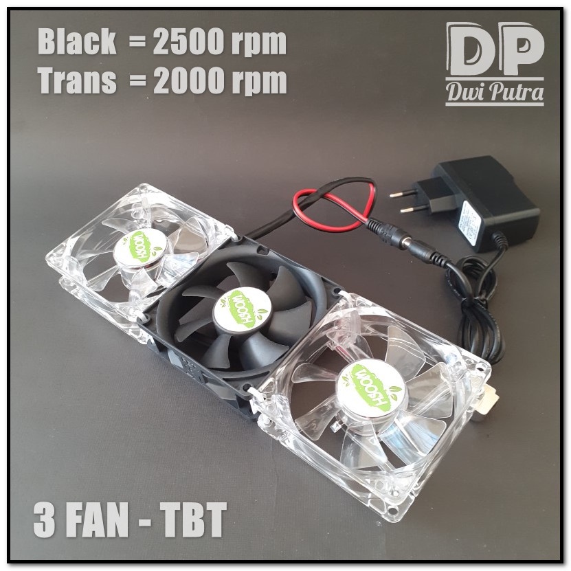 KIPAS AQUARIUM ( 8 CM ) HYBRID FULLSET // BLACK + TRANSPARAN // HIGHSPEED RPM //AQUASCAPE PENDINGIN TRANSPARANT HITAM COOLING COOLER FAN