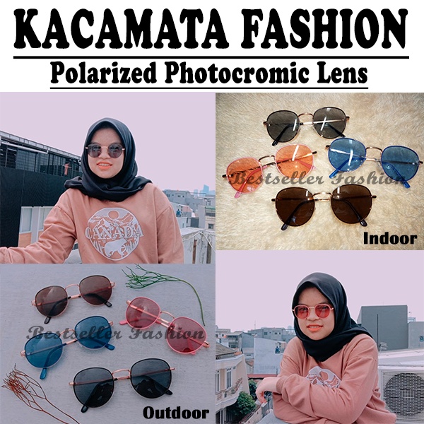 Kacamata wanita dan Pria Sporty Fashionable Photocromic Anti silau / kacamata photocromic polarized / kacamata sehari hari model terbaru