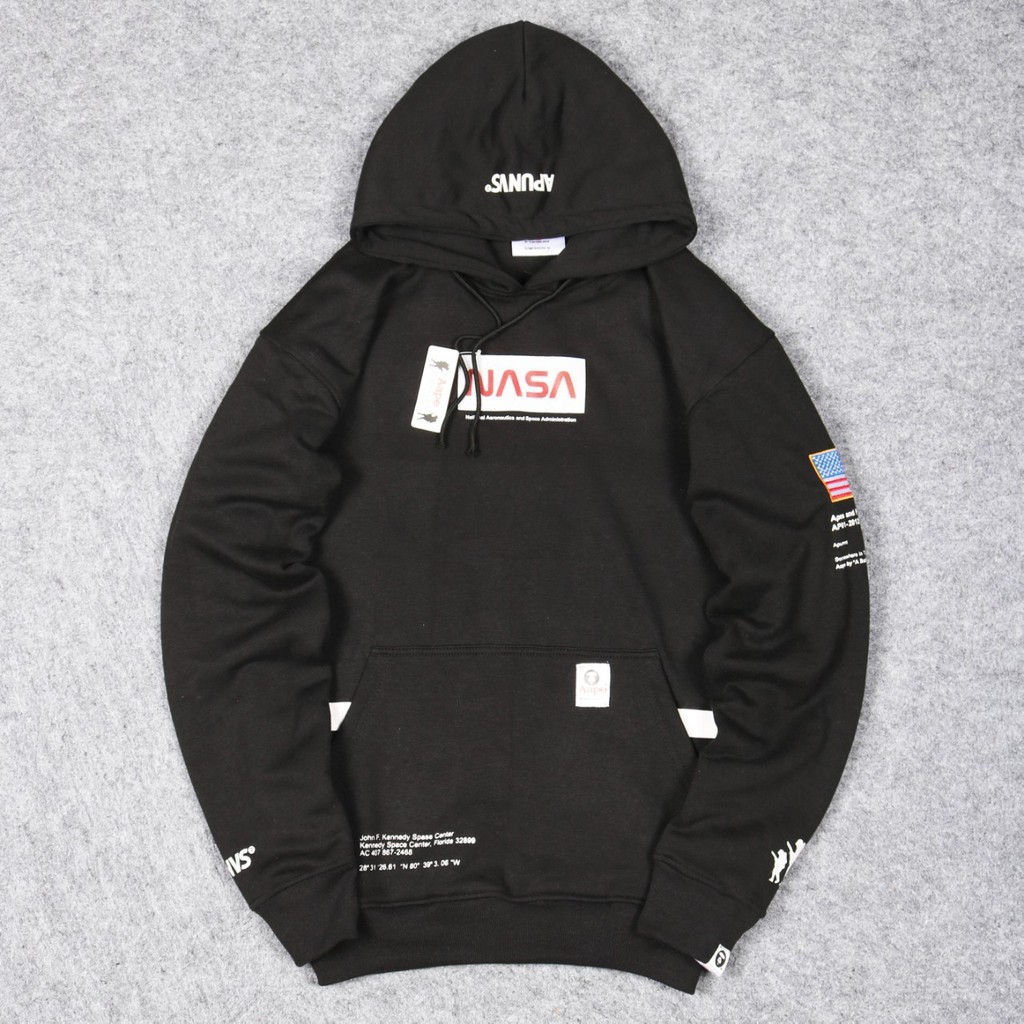 Jaket Sweater Hoodie NASA X APE – Black Edition Trendy Casual Unisex Good Brand Quality Stylish