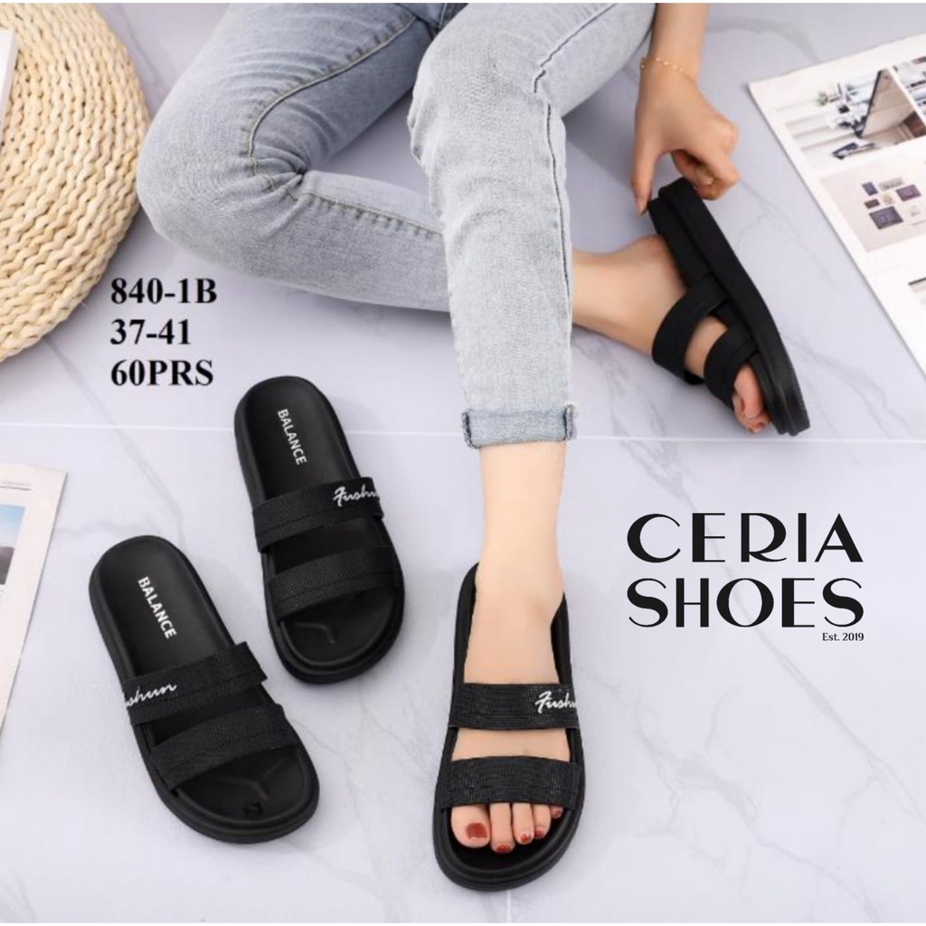 BALANCE Sandal Jelly Wanita Slop Karet Import Empuk Elastis Anti Slip 840