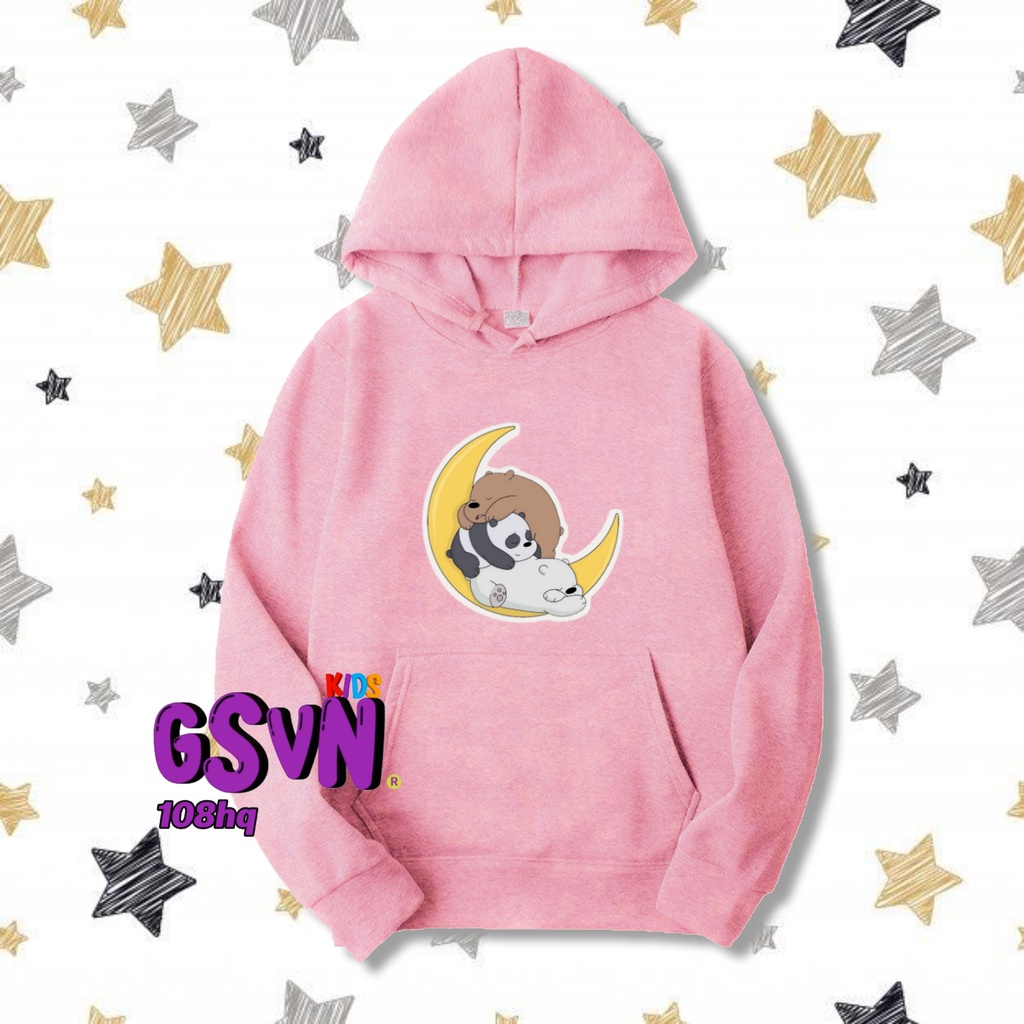 Jaket Anak - Hoodie Sweater We Bare Bear Ice Bear Grizzly Panda Kartun Anak Kids Cartoon Kaos Baju T