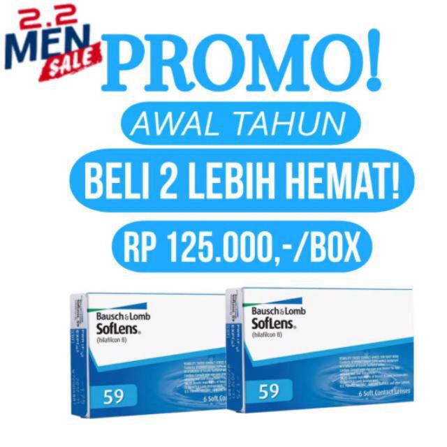 Bausch and lomb 59 softlens bening bulanan transparan ready minus mata sensitif