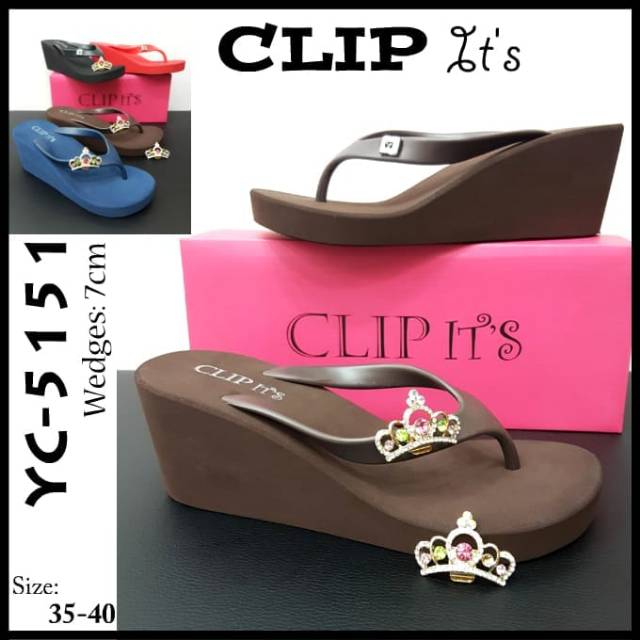 Sandal clip's wedges 7cm.