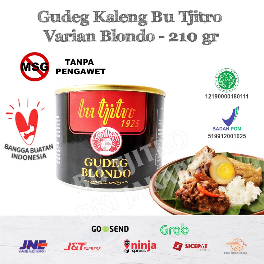 Gudeg Kaleng Bu Tjitro Varian Blondo - Gudeg Jogja 100% Asli Produksi Baru