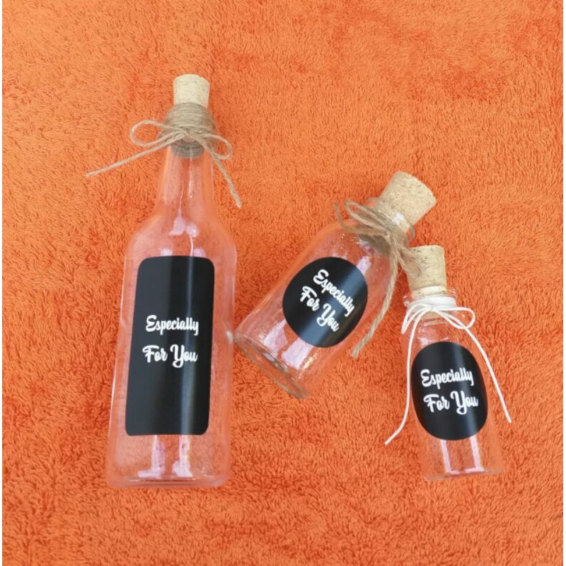 botol hias botol kaca cork 250ml 100ml 65ml kosong