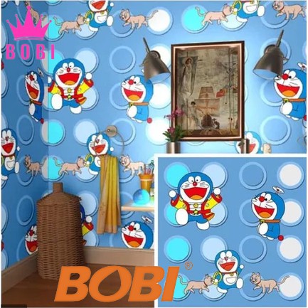 Wallpaper Sticker Doraemon Cat S 5381  / Wallpaper New 2020 / Ukuran 9mx45cm