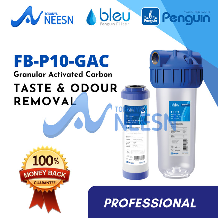 Paket Filter Air penguin FB 10&quot; 2PP+ CTO + GAC PRO siap pasang