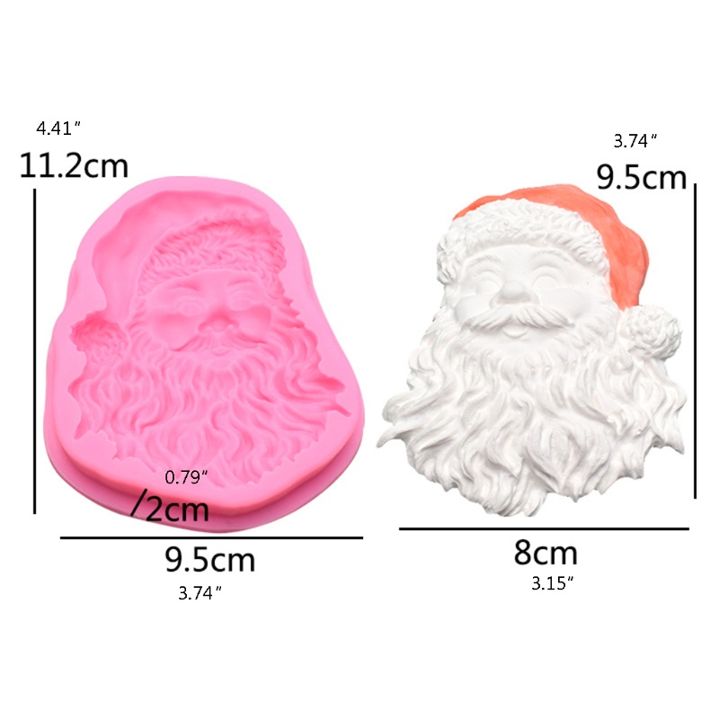 Cetakan Resin Epoksi Kue Handmade Bahan Silikon Desain Santa Claus Untuk Dekorasi Rumah