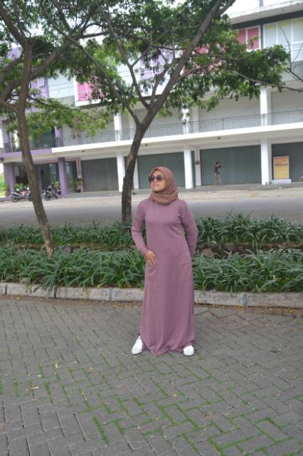 Dress muslim kantong JUMBO/dress simple/mididress simple