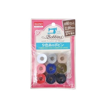 Bobbin Isi 9 Warna Spool Bobbins with thread Spull benang jahit
