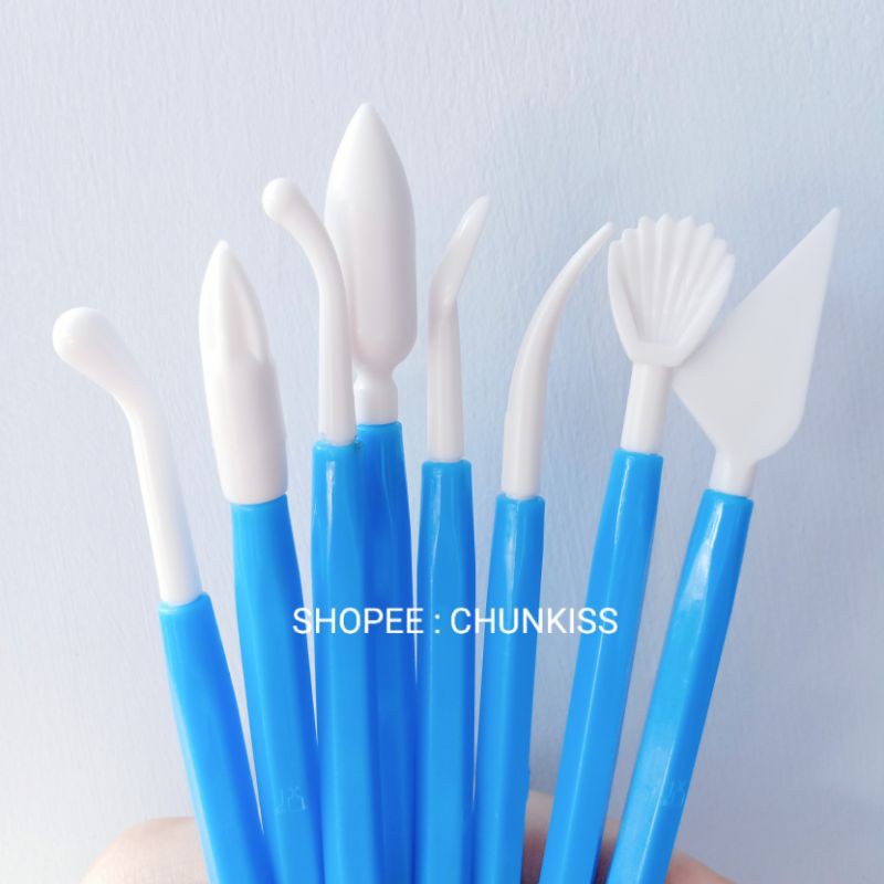 FONDANT TOOLS 8 BUAH 16 BENTUK - Alat Bantu Pembentuk Fondant