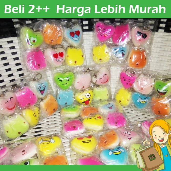 Paket Squishy Isi 6- Squishy Love &amp- Bear- Squishy Hati &amp- Beruang
