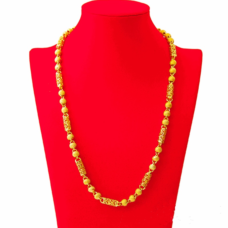 Kalung Emas Asli Kadar 375 Model Kepala Naga Hollow Gaya Retro Untuk Pria